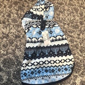Hanukkah Blue and White Patterned Dog Hoodie